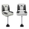 Seamanship Boat Seat Folding 2X Swivel Low Back 55-75cm Pedestal Charcoal