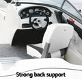 Seamanship Boat Seat Folding 2X Swivel Low Back 55-75cm Pedestal Charcoal