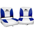 Seamanship 2X Folding Boat Seats Swivel Low Back 13cm Padding White