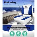 Seamanship 2X Folding Boat Seats Swivel Low Back 13cm Padding White