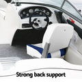Seamanship Folding Boat Seat 2x Pedestal 34-46cm Swivel White