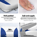Seamanship 2X Folding Boat Seats Swivel Pedestal 55-75cm White Blue