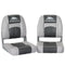 Seamanship 2X Folding Boat Seats Swivel Low Back 10cm Charcoal