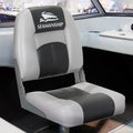 Seamanship 2X Folding Boat Seats Swivel Low Back 10cm Charcoal