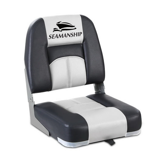 Seamanship 2X Folding Boat Seats Swivel Low Back Grey Marine