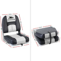 Seamanship 2X Folding Boat Seats Swivel Low Back Grey Marine