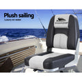 Seamanship 2X Folding Boat Seats Swivel Low Back Grey Marine