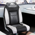 Seamanship 2X Folding Boat Seats Swivel High Back Black 12cm Padding