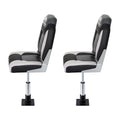 Seamanship Folding Boat Seat 2X with Pedestal 34-46cm Black