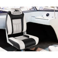 Seamanship 2X Folding Boat Seats Swivel High Back Grey 12cm Pad