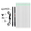Everfit 55lbs Recurve Bow Arrow Set Takedown Archery Hunting Green