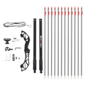 Everfit 55lbs Recurve Bow Arrow Set Takedown Archery Hunting Red