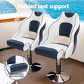 Boat Seat Flip Up Bolster Swivel 15cm Padding Blue Captain