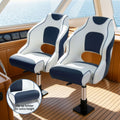 Captain Boat Seat Flip Up Swivel 15cm Padding Blue Adjustable 34-46cm