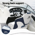 Captain Boat Seat Flip Up Swivel 15cm Padding Blue Adjustable 34-46cm