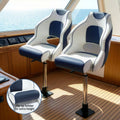 Captain Boat Seat Swivel Blue 15cm Padding Adjustable 55-75cm Pedestal