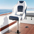 Captain Boat Seat Swivel Blue 15cm Padding Adjustable 55-75cm Pedestal