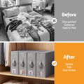 Artiss Bed Sheet Organisers Box Set 8Pcs Storage King Size Bedding Foldable Grey