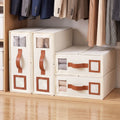 Artiss Bed Sheet Organisers Box 4Pcs Storage King Size Bedding Foldable Beige