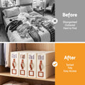 Artiss Bed Sheet Organisers Box 8Pcs Storage King Size Bedding Foldable Beige