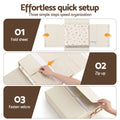 Artiss Bed Sheet Organisers Box 8Pcs Storage King Size Bedding Foldable Beige