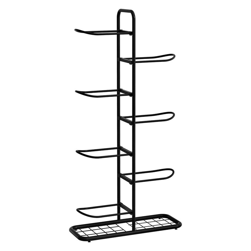 Everfit 7-Tier Ball Storage Rack Organiser Garage Gym Black