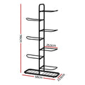 Everfit 7-Tier Ball Storage Rack Organiser Garage Gym Black