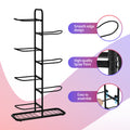 Everfit 7-Tier Ball Storage Rack Organiser Garage Gym Black