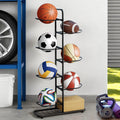 Everfit 7-Tier Ball Storage Rack Organiser Garage Gym Black