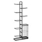 Everfit Ball Storage Rack Sports Equipment Organizer 7-Tier with Basket for Garage Gym Black