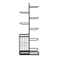 Everfit 7-Tier Ball Storage Rack with Basket Garage Gym Organizer