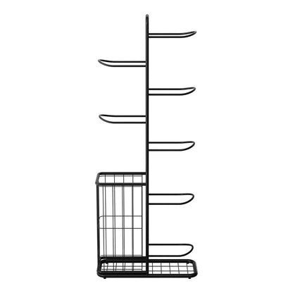 Everfit Ball Storage Rack Sports Equipment Organizer 7-Tier with Basket for Garage Gym Black