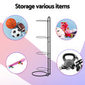 Everfit 4-Tier Ball Storage Rack Garage Gym Organizer Black