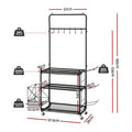Everfit Yoga Mat Ball Storage Cart Multifunction Equipment Organizer Rack 145cm