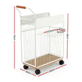 Everfit Yoga Mat Rack Mobile Storage Organiser White with Wheels