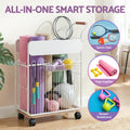 Everfit Yoga Mat Rack Mobile Storage Organiser White with Wheels
