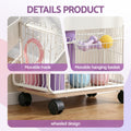 Everfit Yoga Mat Rack Mobile Storage Organiser White with Wheels
