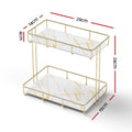 Artiss 2 Tier Corner Bathroom Storage Rack Gold Marble Organiser