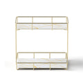 Artiss 2 Tier Corner Bathroom Storage Rack Gold Marble Organiser