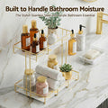 Artiss 2 Tier Corner Bathroom Storage Rack Gold Marble Organiser