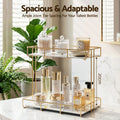 Artiss 2 Tier Corner Bathroom Storage Rack Gold Marble Organiser