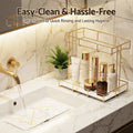 Artiss 2 Tier Corner Bathroom Storage Rack Gold Marble Organiser
