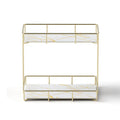 Artiss 2X Bathroom Storage Rack 2 Tier Corner Organiser Gold Marble Look