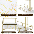 Artiss 2X Bathroom Storage Rack 2 Tier Corner Organiser Gold Marble Look