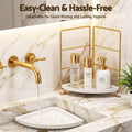 Artiss Bathroom Corner Shelf Countertop Organiser Vanity Storage Rack White Gold