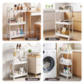 Artiss 3 Tier Slim Storage Trolley Narrow Utility Organiser Rack White
