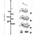 Artiss Tension Pole Shower Caddy Steel Corner Bathroom Shelf Black