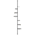 Artiss Tension Pole Shower Caddy Steel Corner Bathroom Shelf Black