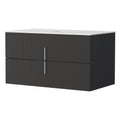 Cefito 900mm Vanity Unit Black Timber Bathroom Cabinet Wall Hung
