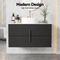 Cefito 900mm Vanity Unit Black Timber Bathroom Cabinet Wall Hung